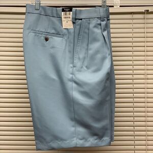 NWT Haggar Blue Shorts Expand Waist Pleated